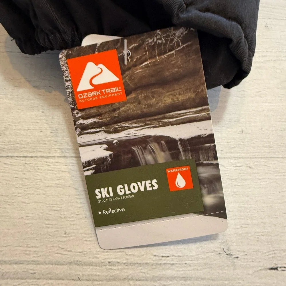 Ozark‎ Trail boys winter ski gloves black and orange L/XL NEW